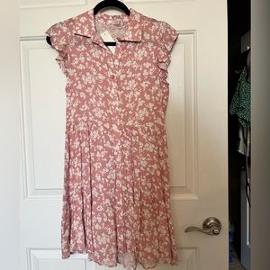 Pink and White Floral Dress Casual NEVER WORN W/ TAGS